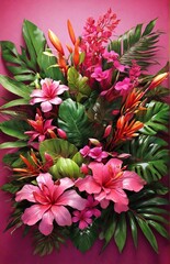 Tropikalne kwiaty - obrazy, fototapety, plakaty