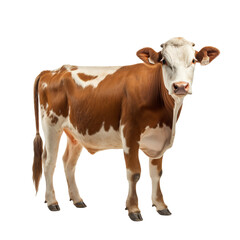 A cow standing, isolated on a transparent background.