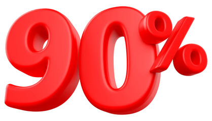 90 percentage discount number rad 3d render