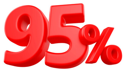 95 percentage discount number rad 3d render