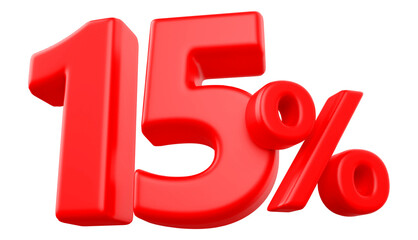 15 percentage discount number rad 3d render