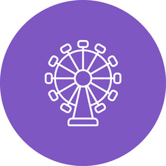 Ferris Wheel Line Icon