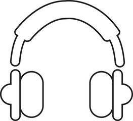 Headphone earphone icon black outline style editable stock for web site design and mobile dark mode apps Vector on a transparent background. headphones music speakers icon. Customer service support.