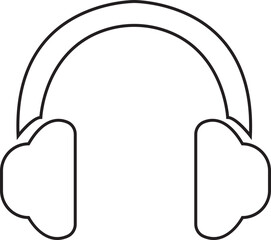 Headphone earphone icon black outline style editable stock for web site design and mobile dark mode apps Vector on a transparent background. headphones music speakers icon. Customer service support.