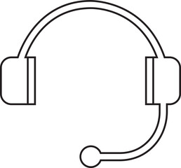 Headphone earphone icon black outline style editable stock for web site design and mobile dark mode apps Vector on a transparent background. headphones music speakers icon. Customer service support.