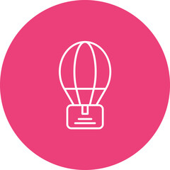 Fototapeta premium Parachute Drop Line Icon