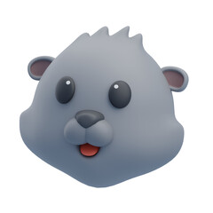 Furry Explorers: Lemming in 3D Illustration. 3d illustration, 3d element, 3d rendering. 3d visualization isolated on a transparent background