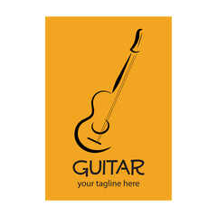 guitar logo template that is unique and simple
