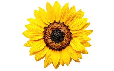 Gleaming Teddy Bear Sunflower Bloom on Transparent Background