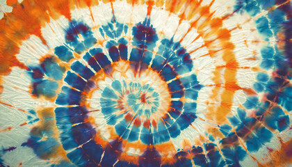 Spiral Tie Dye. Shibori Circle Texture. Orange Swirl Background. Spiral Art Pattern. Circle Shibori Peace. Indigo Dyed Print. Brush Indigo Texture. Shibori Dirty Hippie. Spiral Old Background