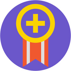 Ribbon Badge Flat Vector Icon