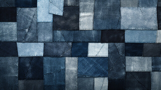 patchwork denim textures pattern background