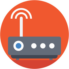 Wifi Router Flat Vector Icon