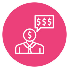 Greedy Banker Line Icon