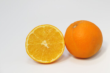 isolated navel oranges on white background
