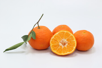 isolated king tangerines on white background