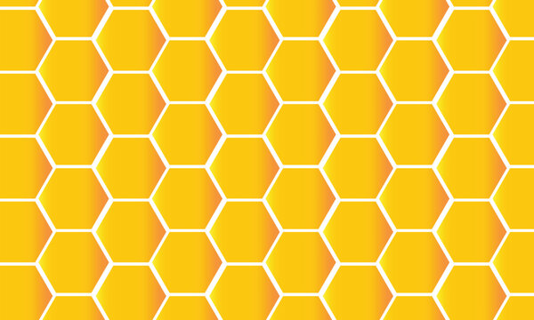 seamless pattern with honeycomb Cheerful yellow honeycomb pattern background with geometric shapes and no people.