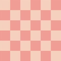 Christmas wavy groovy checker vector background. Retro holiday fluid abstract checkerboard backdrop. Xmas curved distorted check abstract geometric seamless pattern. Pink color illustration