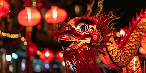 Traditional Chinese dragon lunar new year celebration year of the dragon - Generative ai