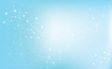 Abstract geometric medical, business composition of blue color glowing gradient background.