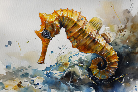 painting of a seahorse