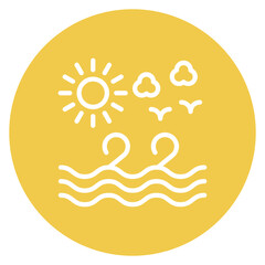 Ocean icon vector image. Can be used for Rainforest.