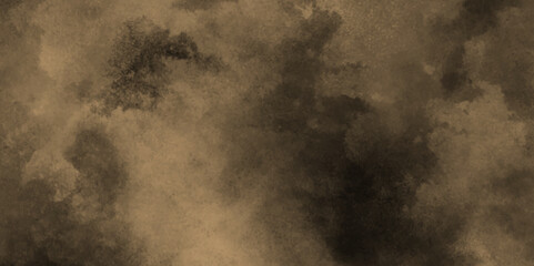 Watercolor background of coffee bombs or dust particles,Yellow fog and mist effect on black background.paint brush tool that can be used to design media, backdrops, and website, Brown background,