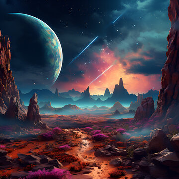 Landscape of an alien planet