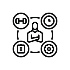 Black line icon for manage 