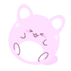 コロコロピンクなキャラクター　嬉しい⭐︎PNG