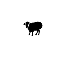 silhouette of sheep black and white | Black and white vector illustration of a sheep