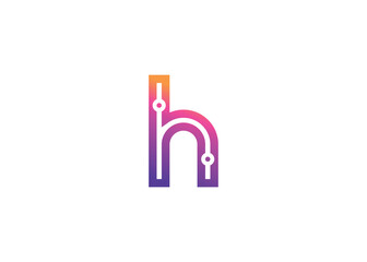 Letter H Technology vector monogram logo design template. Letter H molecule, Science and Bio technology Vector logo
