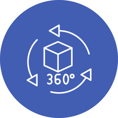 360 Degrees Line Color Icon