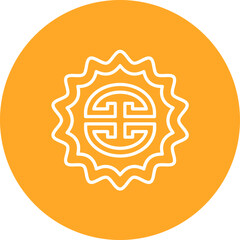 Moon Cake Line Color Icon