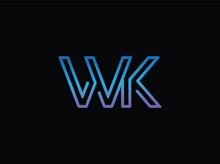 wk latter mark vector icon. word wk kw new business logo design vector 