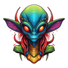 design mascot alien head illustration 