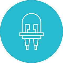 Light Emitting Diode Line Color Icon