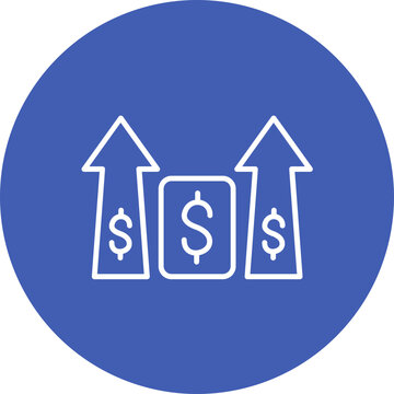 Increase and Decrease in Rate Line Color Icon