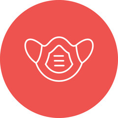 Dust Mask Line Color Icon