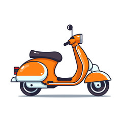scooter icon logo flat style on white background. Vector illustration