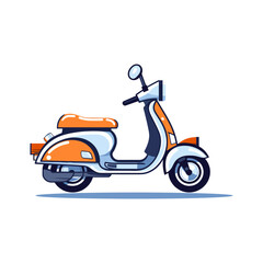 scooter icon logo flat style on white background. Vector illustration