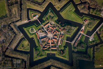 dutch village of bourtange from the sky