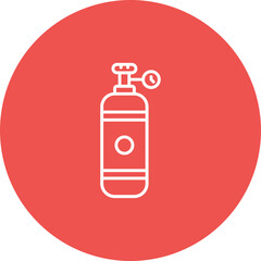 Diving Cylinder Line Color Icon