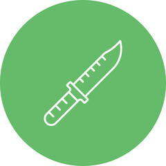 Diving Knife Line Color Icon