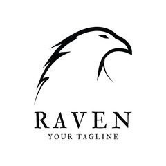 raven logo icon vector design template.logo suitable for gothic theme, entertainment, and many creative business company