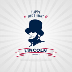 Happy Lincoln's Birthday February 12 Background Vector Illustration 