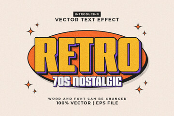 Editable text effect Retro 3d style premium vector