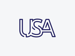 USA letter creative modern letter mark design, new word USA unique and one USA