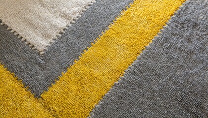 Fototapeta premium Yellow and grey Color Carpet Texture Top Wiev.
