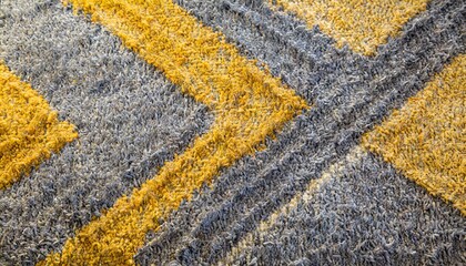Yellow and grey Color Carpet Texture Top Wiev.